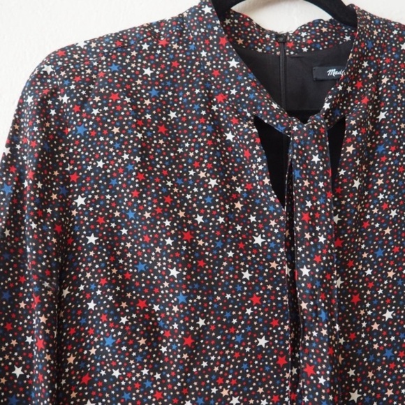 Madewell - Balsam Long Sleeve Tie Neck Dress in Starry Night - Picture 3 of 12